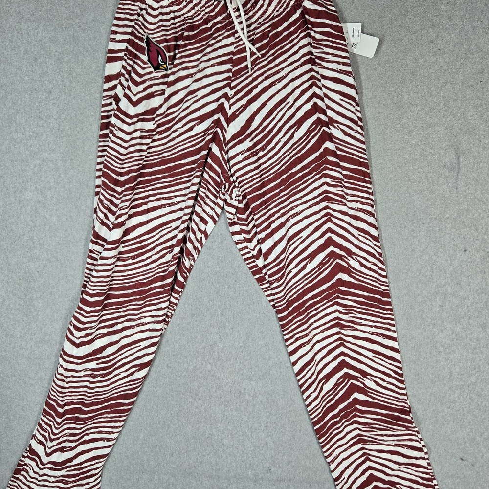 Arizona Cardinals Men Sleepwear XL Red Zebra Print Lounge Pants Logo 34" NWT